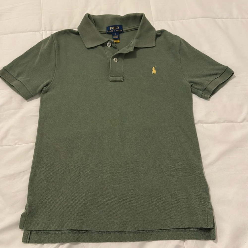Polo by Ralph Lauren Olive Green Polo Shirt with iconic Yellow Logo